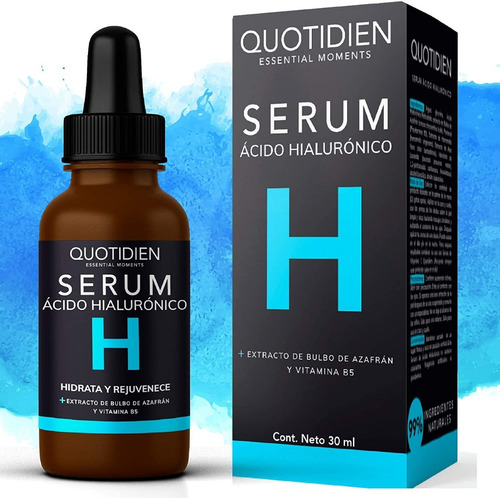 Imagen 1 de 8 de Serum Ácido Hialurónico Facial+vitamina B5+extracto Azafran