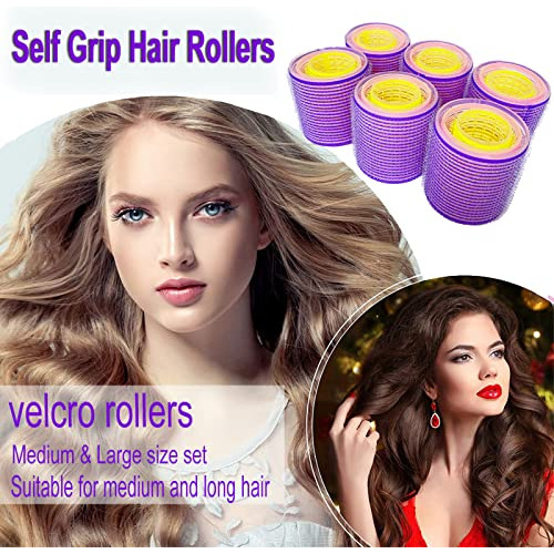 Juego De Rulos De Pelo Jumbo, Grandes Rulos De Velcro Para C