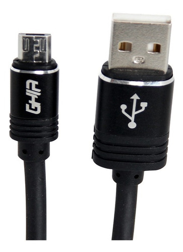 Cable Ghia De Usb 2.0 A Micro Usb 2 Metros 10 Pzas Gac-1 /vc Color Negro