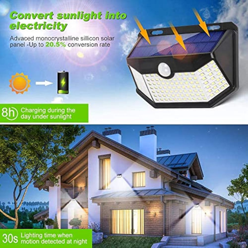 Hmcity Solar Lights Outdoor 120 Led With Lights