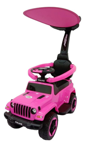Carrito Carro Multifuncional Niños Luz Musica Mod Audi Polic Color Rojo Azul Rosado