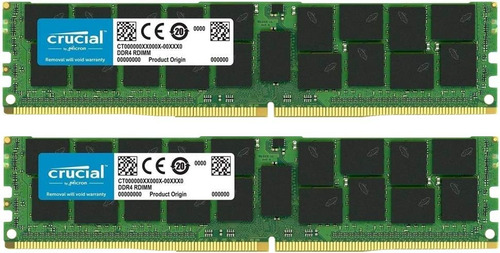 Paquete Crucial Con 64 Gb (2 X 32 Gb) Ddr4 Pcmhz Rdimm (2 X