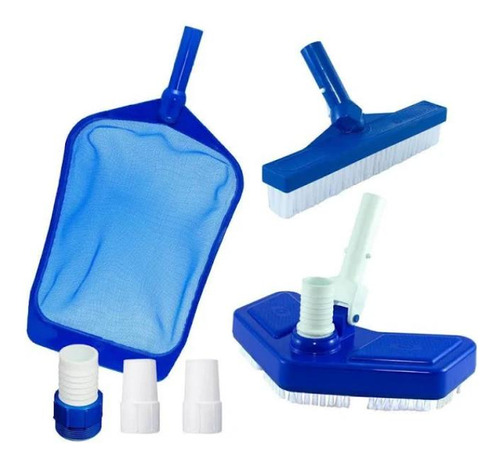 Kit Limpeza Piscina Pequena Aspirador + Rede + Escova