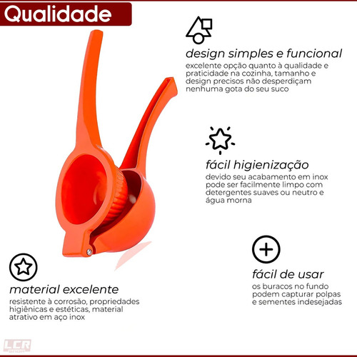 Espremedor Limão Manual Gourmet Suco Fruta Reforçado Laranja