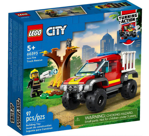 Kit Lego City Camión De Rescate 4x4 Bomberos 60393 97 Piezas