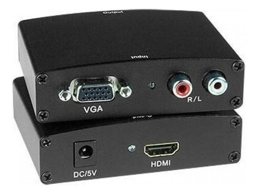 Conversor Vga Para Hdmi C/ Fonte - Plástico/metal