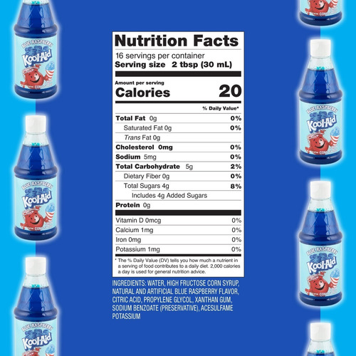 Jarabe Para Raspados De Hielo Kool Aid Blue Raspberry 473ml