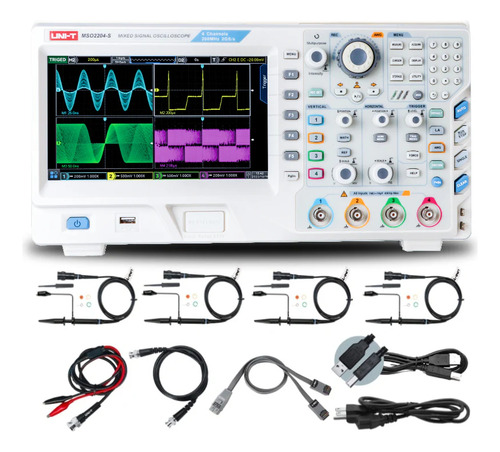 Osciloscopio De Señal Mixta 200 Mhz, 4ch Uni-t Mso2204-s