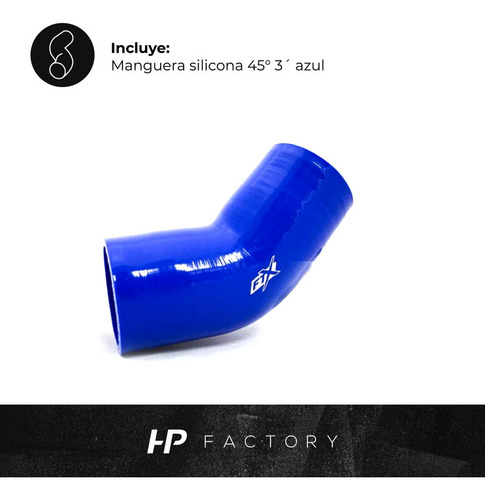 Imagen 3 de 11 de Manguera Silicona 45° 3´ Azul Ftx Fueltech