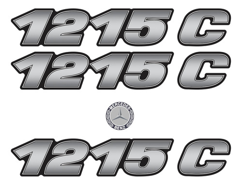 Adesivos Compatível Mercedes Benz 1215c Emblema Caminhão 34