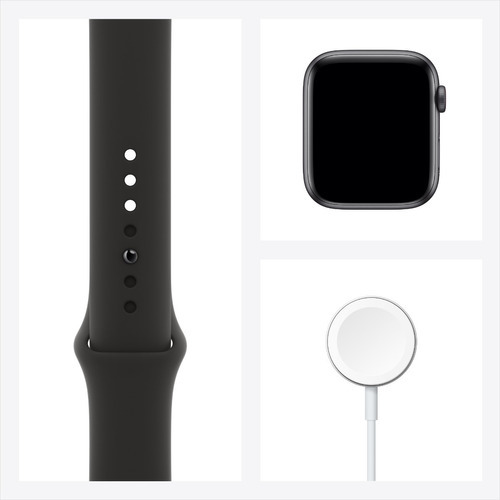 Apple Watch SE (GPS + Cellular, 1.732") - Caja de aluminio color gris espacial - Correa deportiva Negra - Bueno (Reacondicionado)