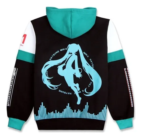 Suéter Cremallera Hatsune Miku Invierno Plus Terciopelo