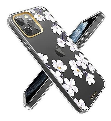 Funda Compatible Con iPhone 11 Pro Flores Blancas Con Morado