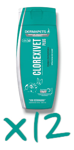 Pack De 12 Clorexivet Shampoo Antiséptico 350ml