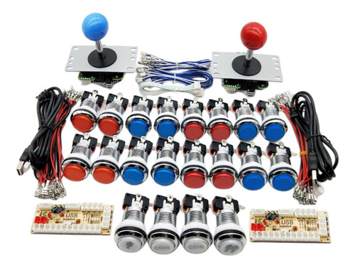 2 Jugadores Arcade Botones Y Joystick Codificadores Usb