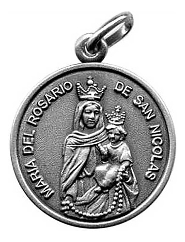 Medalla Plata 900 María Del Rosario De San Nicolás 22 Mm