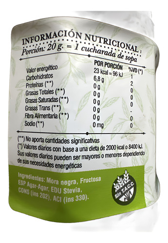 Mermelada Light Mora Negra La Tranquilina 350g S/ Azu Agr Fw