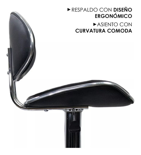 Kit 4 Bancos respaldo alto Shell B negro Decoform ST-8627 NEGRO