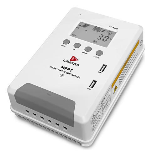 Controlador De Carga Solar 30a Mppt 12/24v Usb Automático