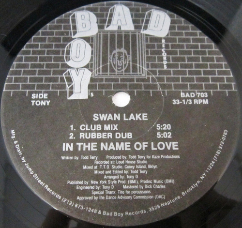Swan Lake - In The Name Of Love  Single Importado Usa Lp
