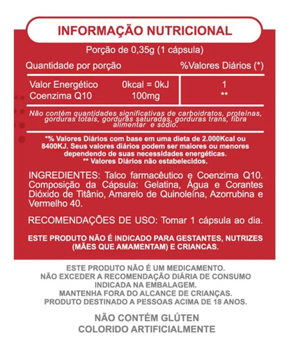 Suplemento Coenzima Q10 Ubiquinona Energia Duom 60cps