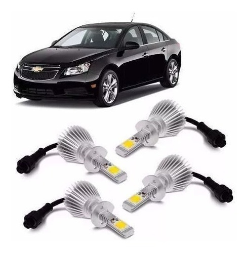 Kit Super Led Cruze 2011 2012 2013 2014 Farol E Milha 6000k