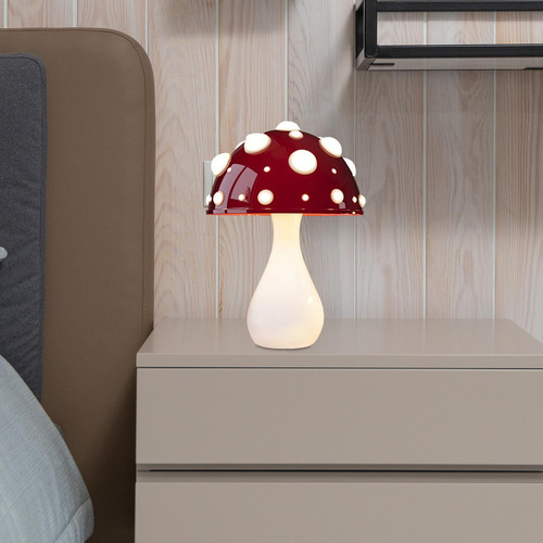 Lámpara De Mesa Mesita De Noche Luz Forma De Seta Lámpara