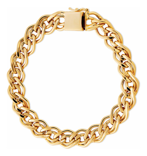 Pulseira Romana Grossa Ouro 18k 750 22 Cm 10 Mm