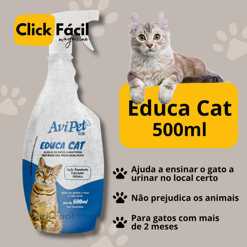 Kit Higiene Felina Educa Cat, Caixa Areia E Potes Api Vet
