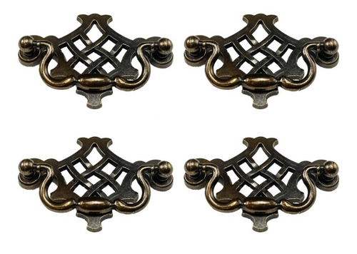Jaladera Estilo Colonial Rustica Latón Avejentado (4 Pzs) ** Laton Avegentado