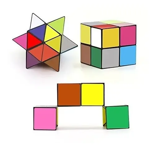 Pack 2 Cubos Mágicos Estrella Y Galáctico – Rompecabezas 3D Transformable Con Patrón Del Sistema Solar, Alivia El Estrés