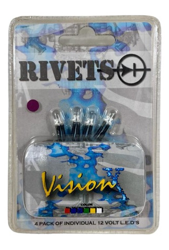 Set De 4 Led Tipo Rivet Visionx Color Purpura