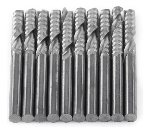 10 Fresas De Extremo De Flauta Simple En Espiral Vástago 4mm