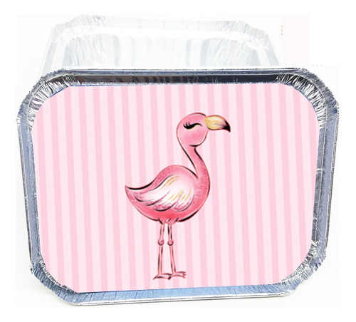 Marmitinha Para Festa 250 G 20 Unid. Tema Flamingo Mod. Vf33