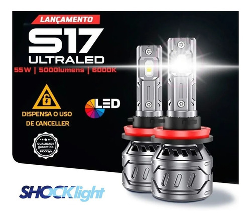 Lâmpada H4 Ultra Led S17 Shocklight 6000k Com Canceller