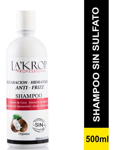Shampoo Sin Sulfato Sin Parabenos Sin Sal Organico 500ml