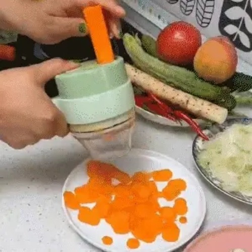 Imagen 5 de 5 de Triturador Vegetales Cortador Picador Eléctrico Usb 2 En 1