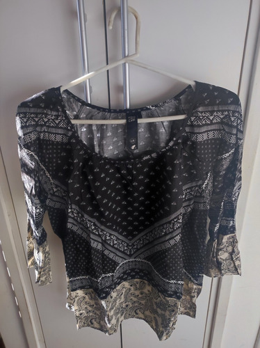 Blusa De Dama Estampada Mangas 3/4