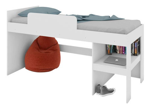 Cama Infantil Playground Com Escorregador Branco - Art In Mó