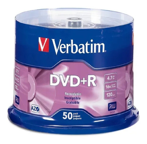 Dvd-r Verbatim 97493 Torre De Discos 4.7gb 50 Piezas /v /vc