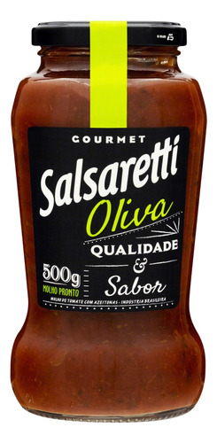 Molho de tomate oliva Salsaretti Gourmet sem glúten 500 g