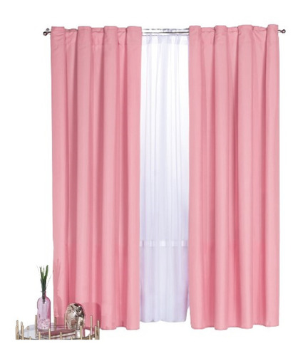 Cortina Decorativa Neo Rosa Corta Colchas Concord