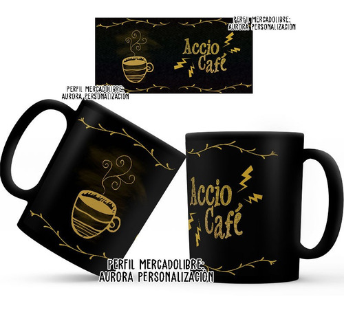 Mug Taza Pocillo Negro Harry Potter 08