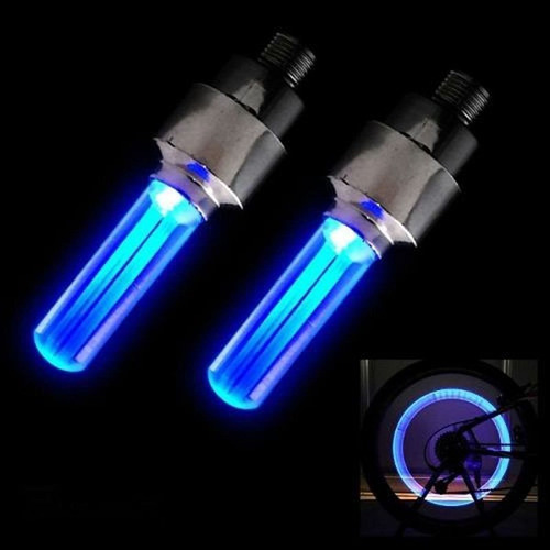 Tapa Valvula Led P/rueda Bici Moto Auto Tuning Azul 32 V332