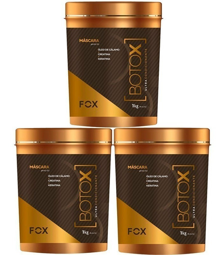 Combo 3 Btxx 1kg Fox Gloss Condicionante Com Queratina