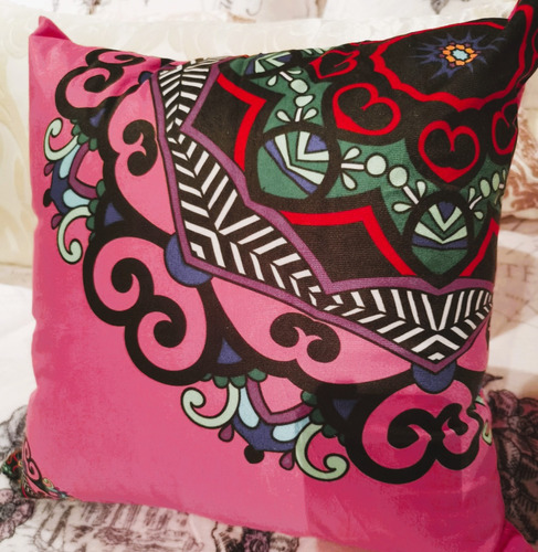 Fundas De Cojines Reversibl Bohemios Con Rellenos 45cm 1par