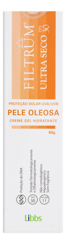 Protetor Solar Ultra Seco Gel-Creme FPS 30 Filtrum Caixa 60g
