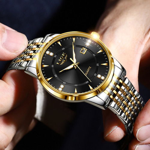Reloj Para Hombre Cuarzo Analógico Correa Acero Inoxidable