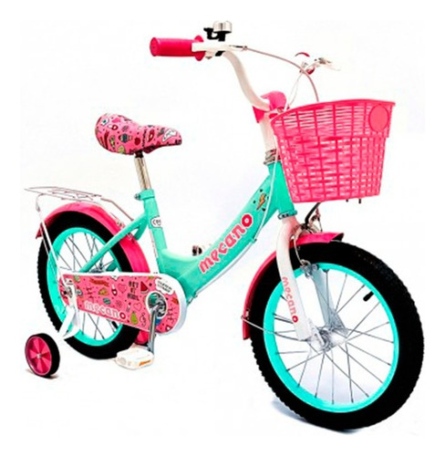 Bicicleta paseo femenina Love Lady R16 frenos v-brakes y tambor color turquesa con ruedas de entrenamiento  