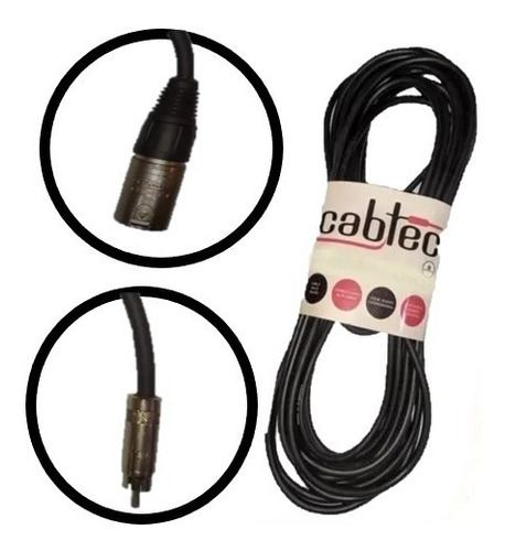 Cable De Audio Canon Xlr Macho A Rca De 6 Metros Cab-tec